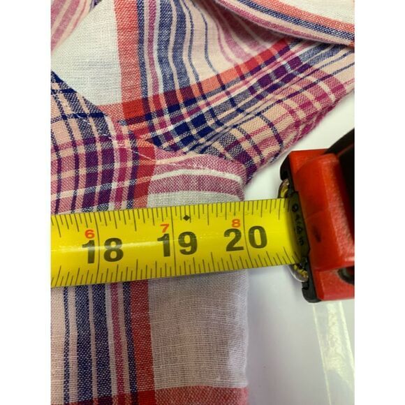 Rails Charli White Peach Fuschia Plaid Shirt Size XS - Picture 12 of 13